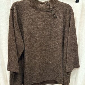 GUC 2XL Women's Brown Sweater with Button Detail